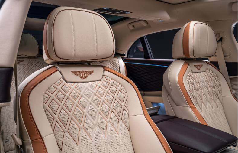 Bentley Flying Spur Hybrid gets sustainability-themed Odyssean Edition Bentley Flying Spur Hybrid Odyssean Edition interior seat upholstery
