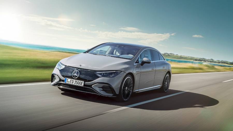 Mercedes Benz unveil the EQE saloon ahead of its debut at the IAA exhibition in Munich 2022-Mercedes-EQE
