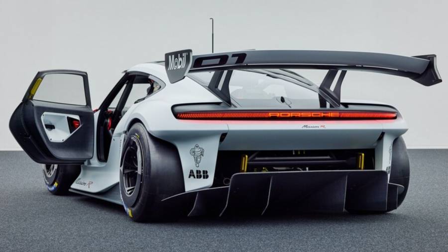 Porsche unveil the Mission R concept vehicle at the IAA exhibition in Munich