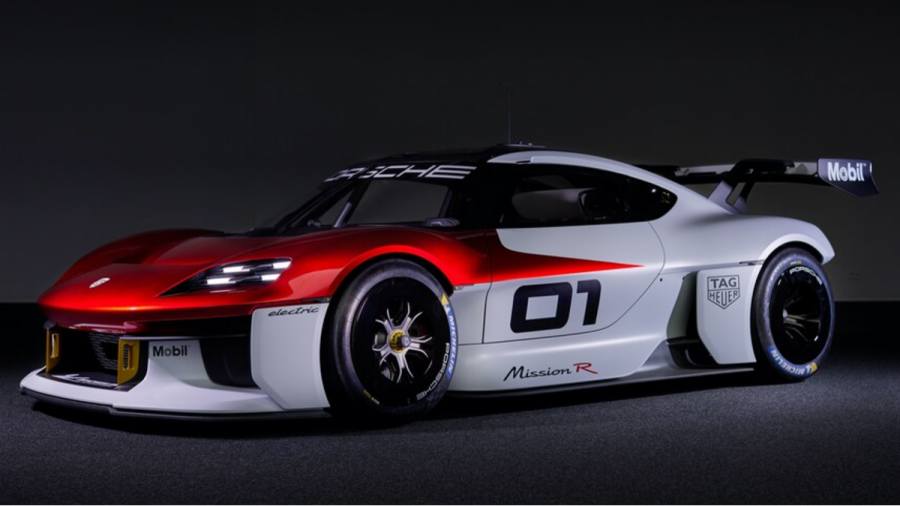 Porsche unveil the Mission R concept vehicle at the IAA exhibition in Munich