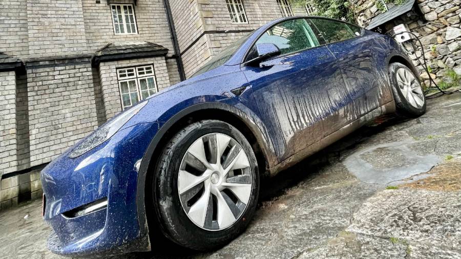 Tesla Model Y spied India exterior side