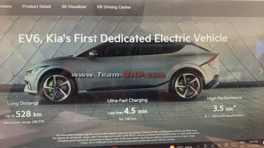 kia ev6 brochure leaked india