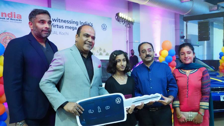 Volkwagen Kerela dealer delivers record-breaking 150 Virtus sedans in a single day