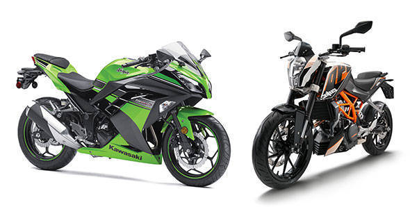 Comparo - 2013 Kawasaki Ninja 300 vs KTM 390 Duke - Overdrive