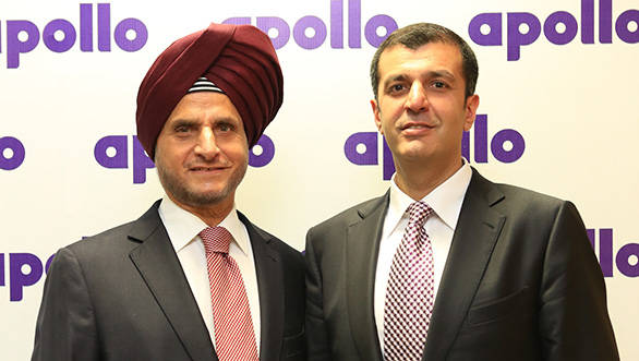 Onkar Kanwar, chairman and Neeraj Kanwar, vice chairman & MD of Apollo Tyres