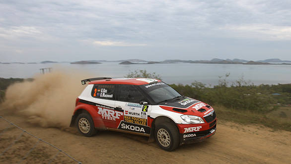 Gaurav Gill in his Fabia at the Caledonia race