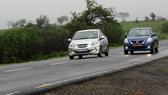 he Sunny takes 4m more than the Amaze to come to standstill under hard braking from 100kmph