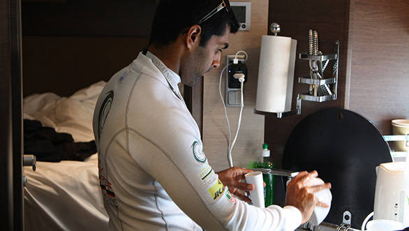 After a protein shake, it's time to do the dishes