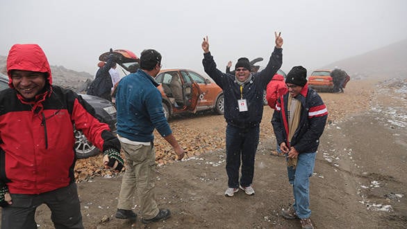 The rain turned to snow and the OVERDRIVE readers were all visibly excited