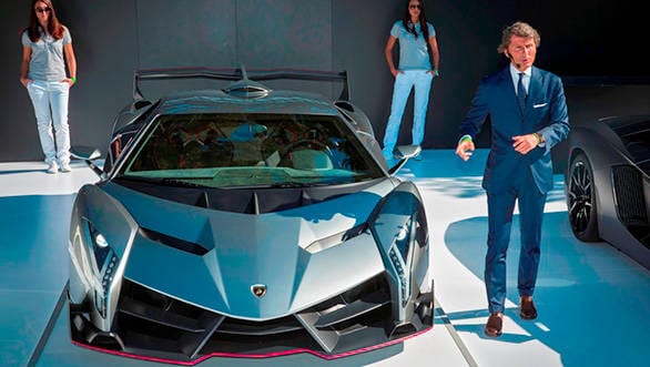 Stephan Winkelmann with the Veneno