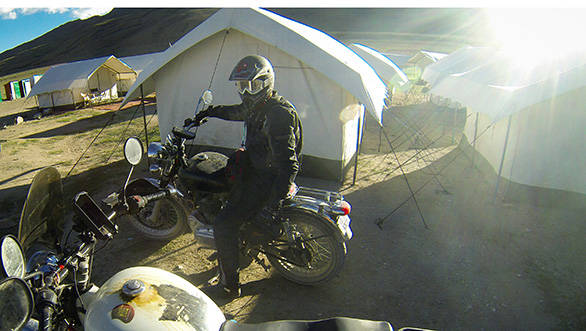 Riders got to stay at cottages, luxury hotels and even camped out in the Sarchu plains.