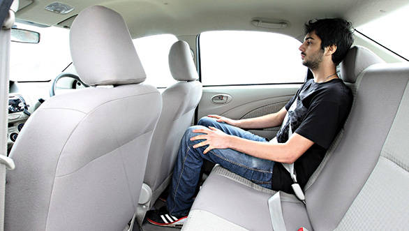 Just like the other two cars here, rear knee room is ample. 