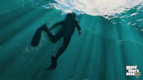 Yes, you can go underwater, and yes, there are sharks.