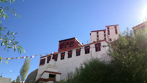 The climb to the terrace of Thiksey monastery is worth the view