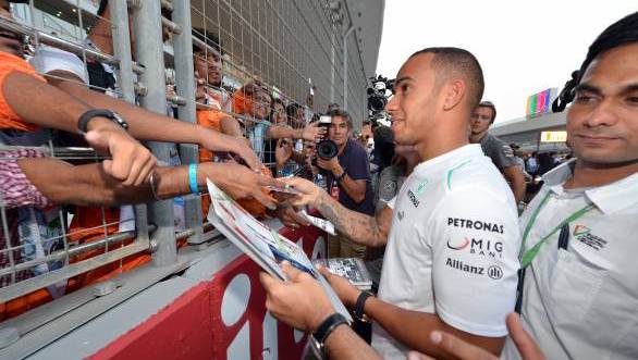 Lewis Hamilton (GBR) Mercedes AMG F1 at the autograph session.