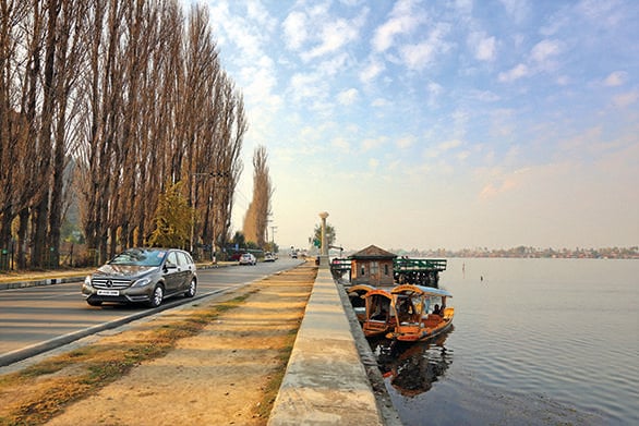 The B-Class alongside the shikaras