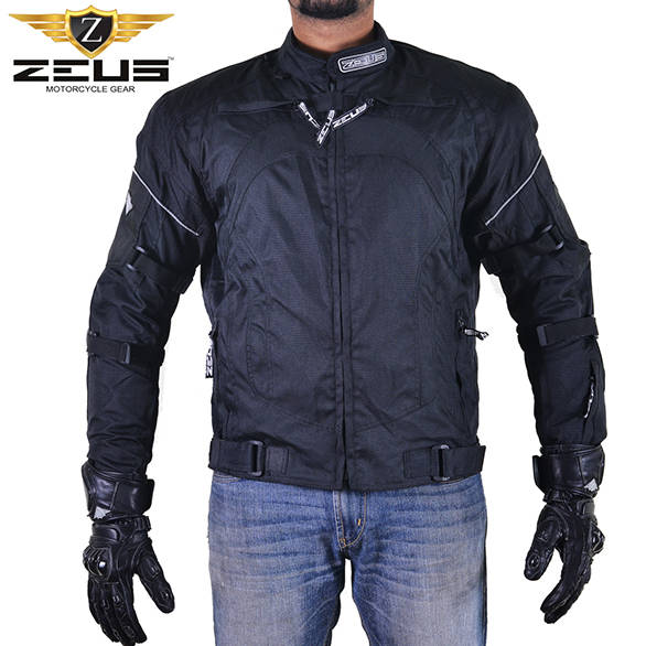 There are adjustment straps on the arms and around the waist of the jacket that provide some adjustment  for a comfortable fit