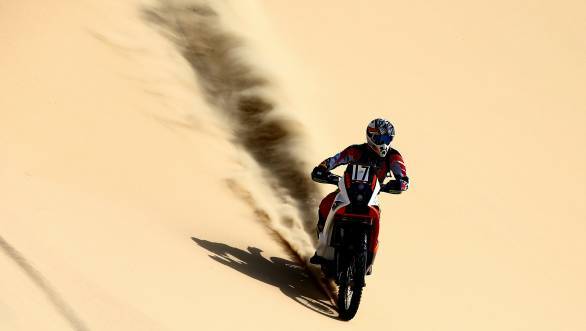 Santosh astride his KTM Rally Replica 