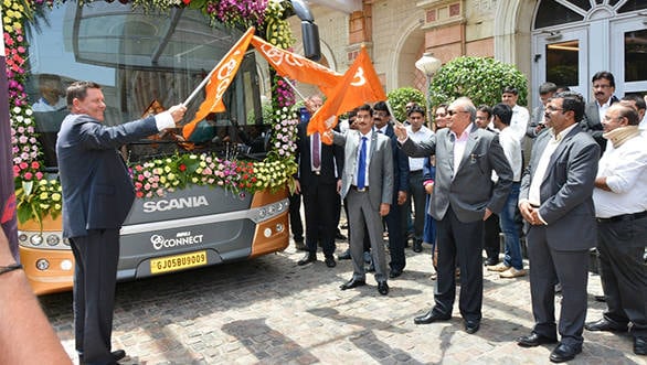 L to R Mr.Anders Grundströmer, Managing Director, Scania CV India Pvt Lt...