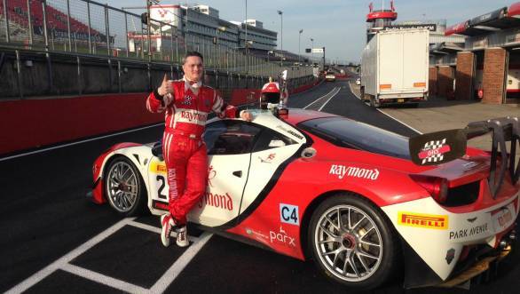 Gautam Singhania with his Ferrari 458 Challenge supercar