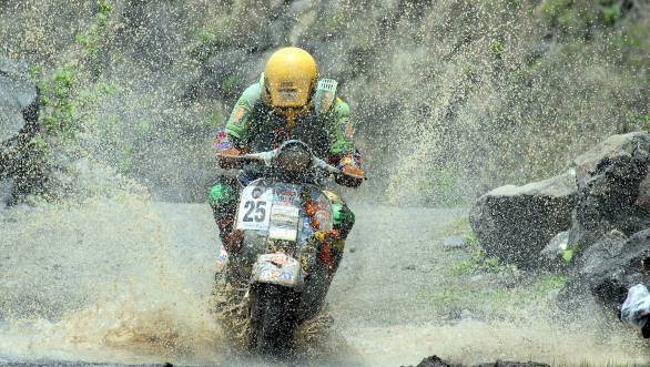 Four-time winner Manjit Singh Bassan won in the up to 160cc 2-stroke class