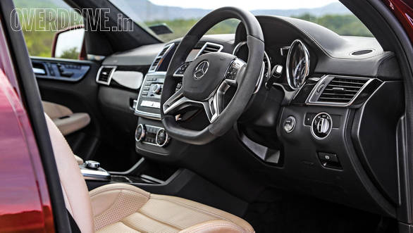 The ML 63 AMG interiors are well built and similar to those on an ML 350 CDI but with a future more features and some carbon trim