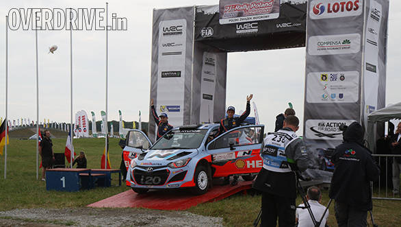 The very young and very quick Thierry Neuville who has taken his second podium for Hyundai in the WRC