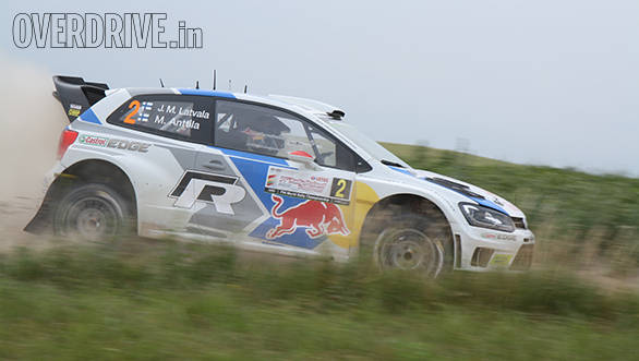 And here's that very same car on SS15 after the Volkswagen rally crew had a go at it