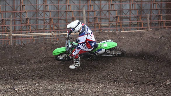 Riding the banks is the fastest way around the track