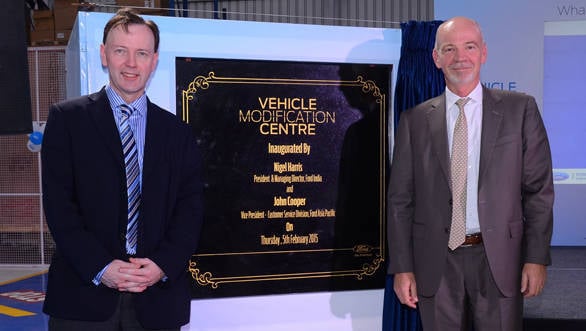 John Cooper VP Customer Service Ford AP and Nigel Harris, President Ford India inaugurating Ford Vehicle Personalisation Centre_resized