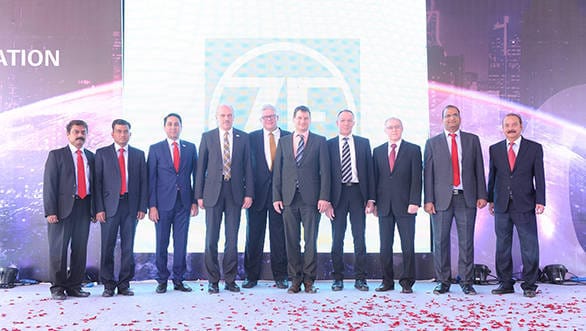 ZF Plant inauguration - 3rd from L - Mr. Piyush Munot, MD, ZF INDIA, nxt Wilhelm Rehm, Member of the Board of Management of ZF Friedrichshafen AG, nxt Rudy Von Meister, ZF President APAC_resized (1)