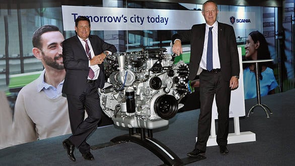 Busworld 2015: Scania displays ethanol engine and Metrolink bus Ethanol Engine