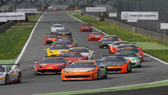 Podium for Gautam Singhania at the Monza round of the 2015 Ferrari Challenge Europe Championship Ferrari Challenge Monza Circuit (1)
