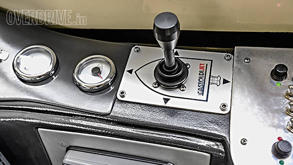 This joystick controls the bus in the water