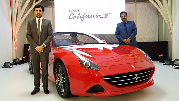 Ferrari launches California T in India at Rs 3.45 crore Aurelien Sauvard, International Sales Director, Ferrari - India and Mr. Sharad Kachalia, Director, Navnit Motors Private Limited (1)