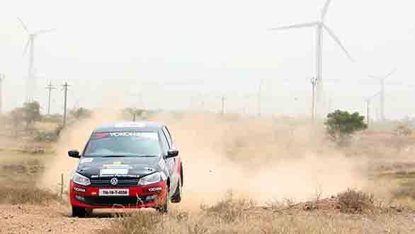 Karna Kadur and Vivek Ponnusamy winning VW Polo