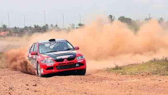 Lohitt Urs and Srikanth Gowda in their Mitsubishi Evo VIII