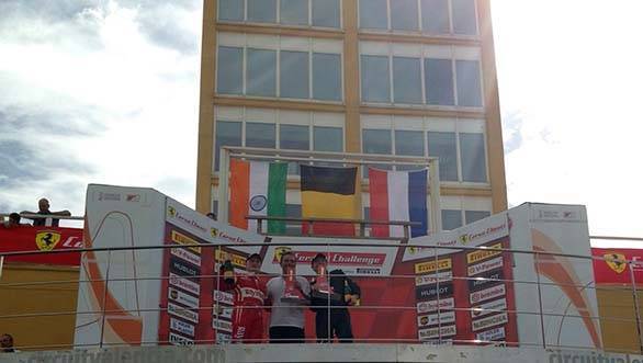 Ferrari Challenge Europe Championship 2015: Double podium for Gautam Singhania at Valencia GHS at podium