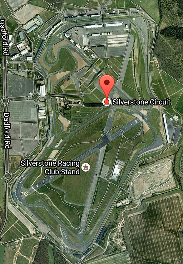 Silverstone Circuit Google Map Screenshot