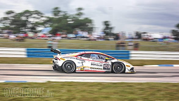 Very few machines offer aural and visual drama of a flame spitting Lamborghini race car