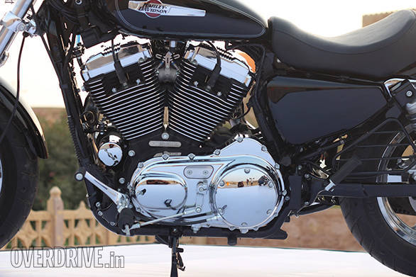 The Harley-Davidson 1200 Custom shares its 1202cc Evolution engine with the Forty-Eight. Peak output is 96Nm at 3,500rpm