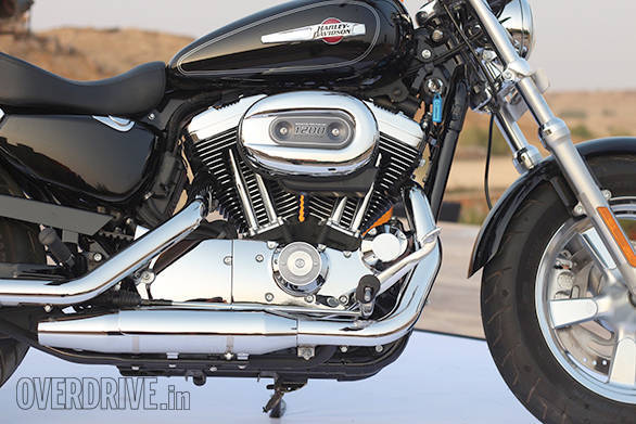 The Harley-Davidson 1200 Custom shares its 1202cc Evolution engine with the Forty-Eight. Peak output is 96Nm at 3,500rpm 