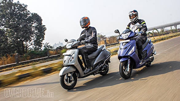 Both scooters are refined and performance is close. The Jupiter however feels peppier