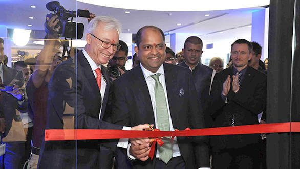 Roland Folger, MD CEO, Mercedes-Benz India with Gaurav Ghatge, executive director, Trinity Motors