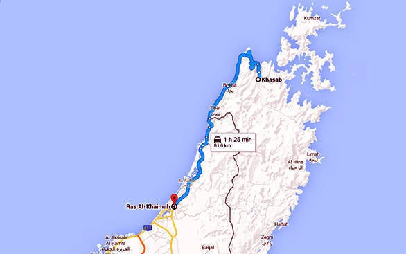 Khasab to Ras al Khaimah