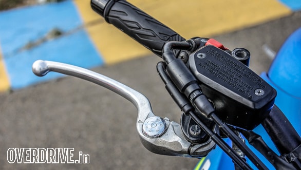 A rubber brake hose on a bike this fast works fine on the road but isn't  a good idea for the racetrack