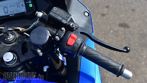 Clip-on handlebars make for an aggressive riding position