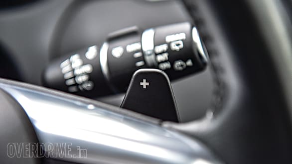 Paddle shifters are standard here as well