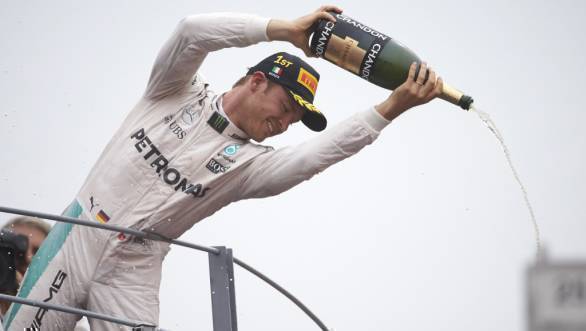 Nico Rosberg celebrates his win at the 2016 Italian GP at Monza