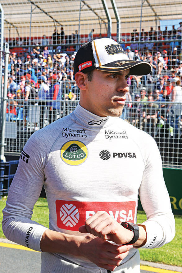 Pastor Maldonado (VEN) Lotus F1 Team on the grid. Australian Grand Prix, Sunday 15th March 2015. Albert Park, Melbourne, Australia.